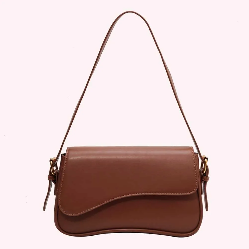 Women Satchel Tote Bag PU Leather Top Handle Bag Buckle Flap Shoulder Bag Trendy Armpit Hobo Bag Shopper Bag