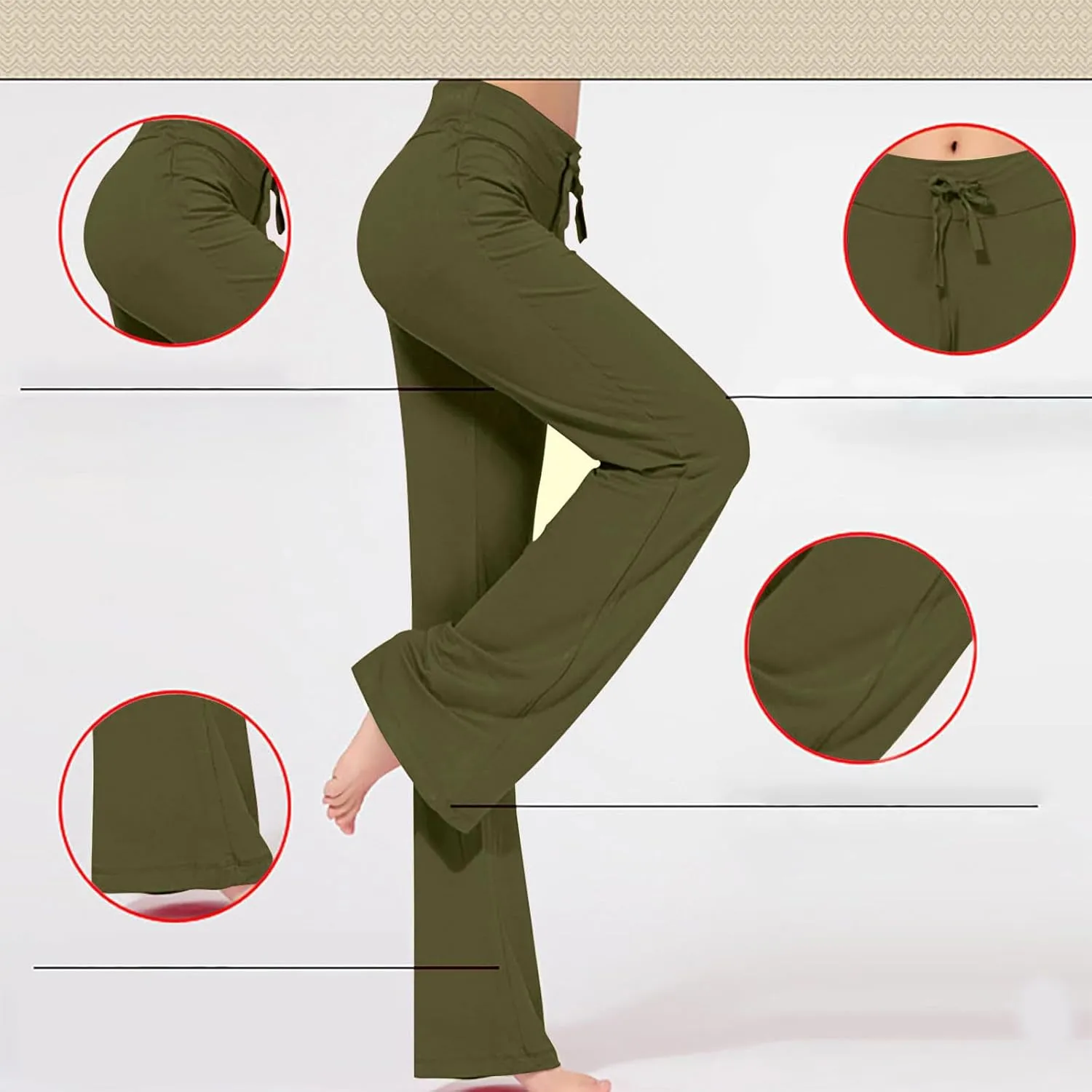 Women Yoga Pants Long Modal Comfy Drawstring Trousers Loose Straight Leg Yoga Running Athletic Lounge Pants