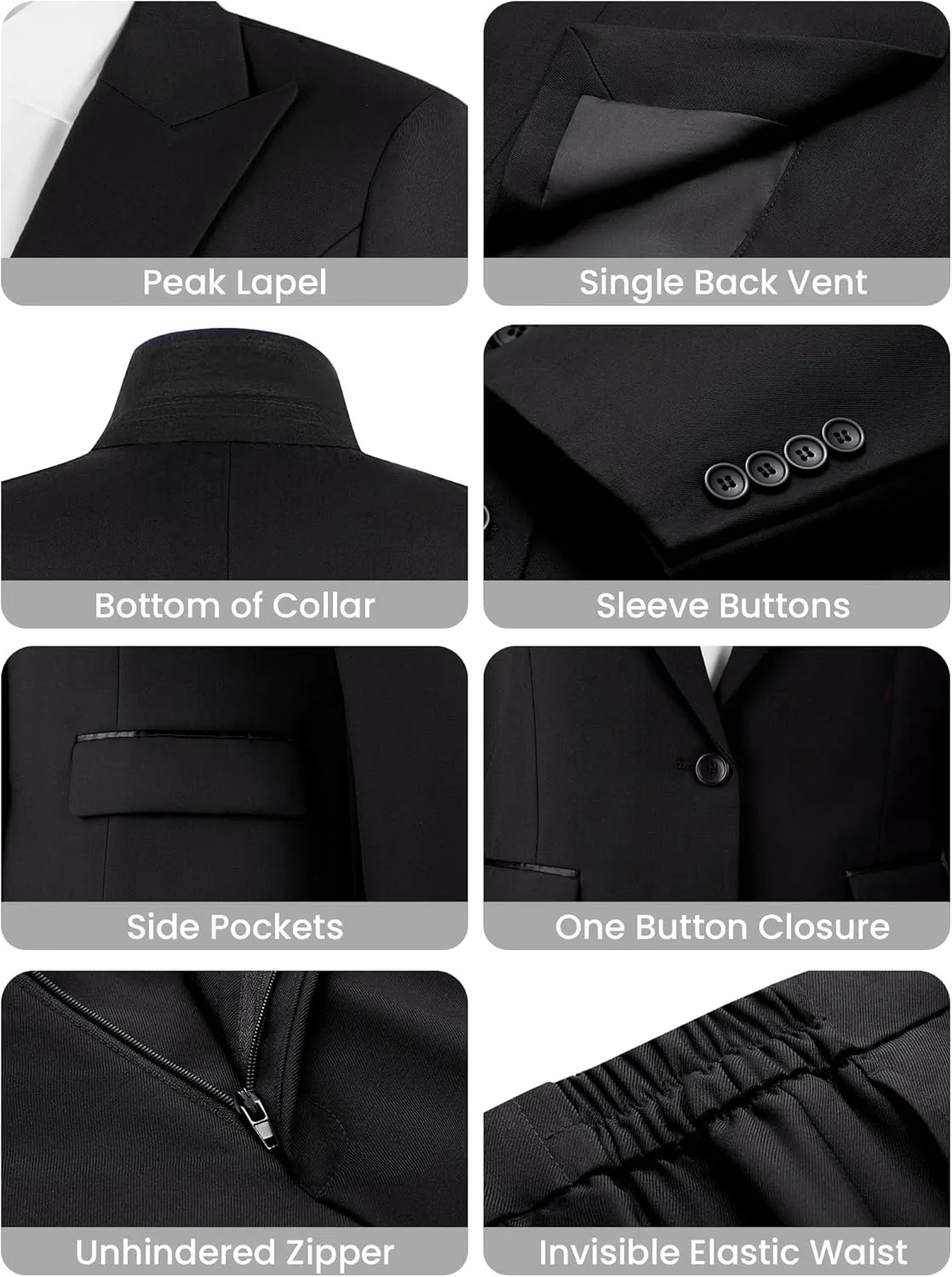 Women's 2 Piece Business Office Suit Lady Peaked Lapel Slim Fit One Button Blazer Jacket and Pants Set
