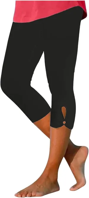 Women's Capris Leggings,Workout Yoga Pants,Tummy Control Compression Legging,Dressy Cut Out Lace Cropped Pant 2025