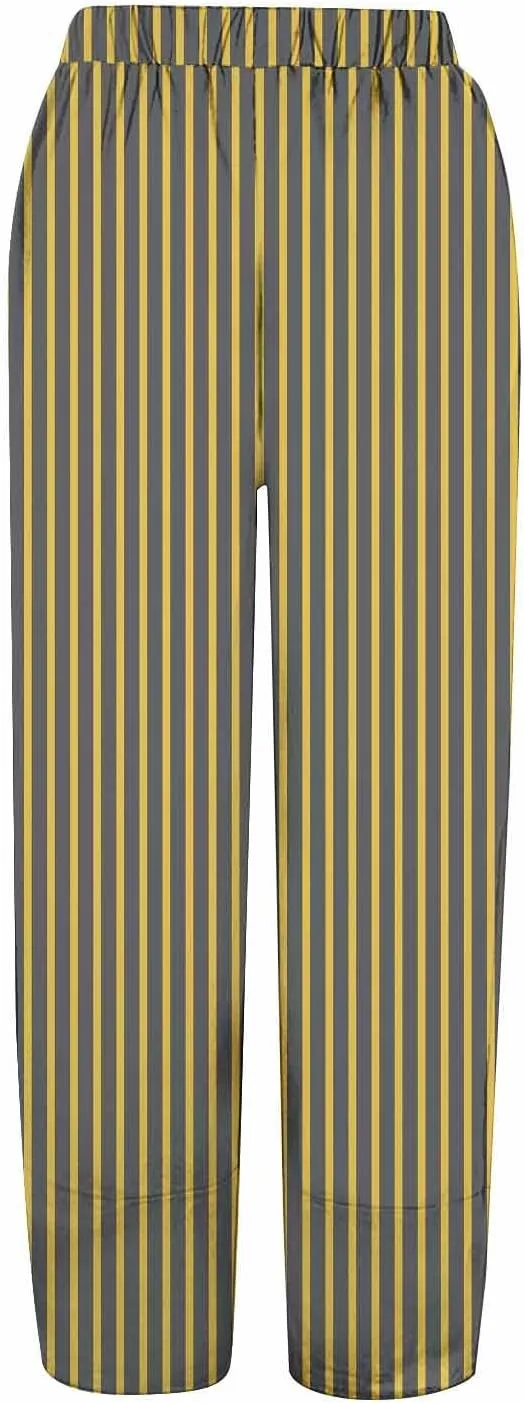 Womens Cotton Linen Striped Pants Wide Leg Comfy Trousers Fashionable Loose Straight Pant for Outdoor Hiking