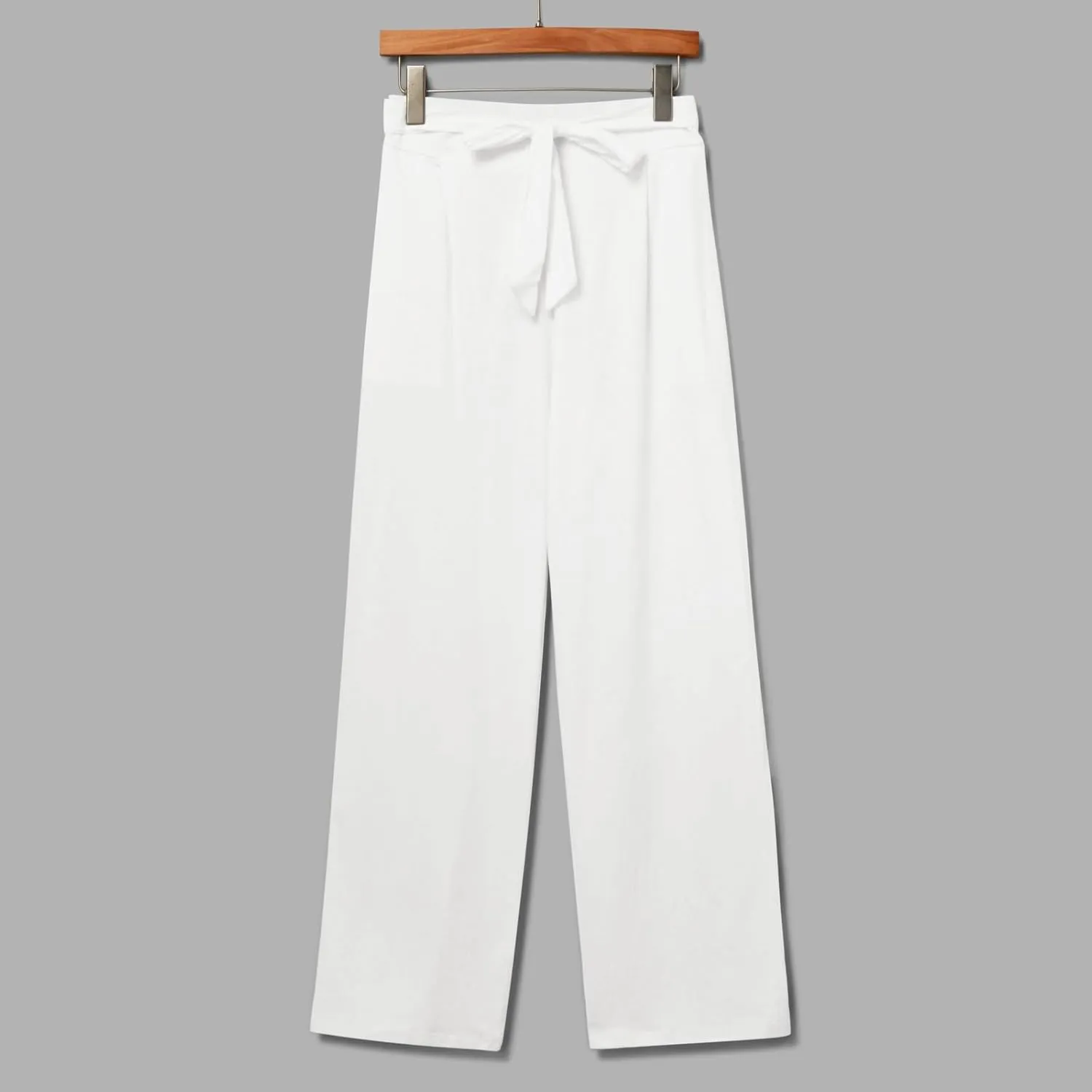 Women's Cotton Linen Summer Lightweigt Palazzo Pants Low Waist Wide Leg Loose Fit Pants Travel
