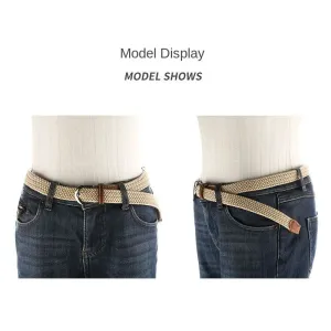 Women's Elastic Woven Elastic Pant Belt Men's and Women's Korean-Style Pin Buckle Student Thin Belt