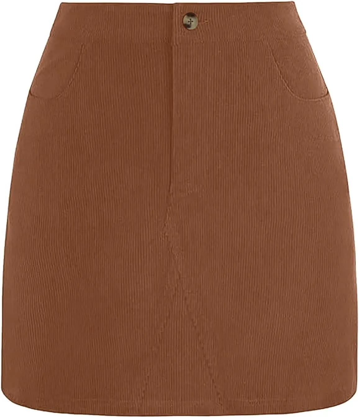 Women's Fall Midi Pencil Skirts Dressy Casual Work High Waisted Trendy Winter Corduroy Skirt with Pocket
