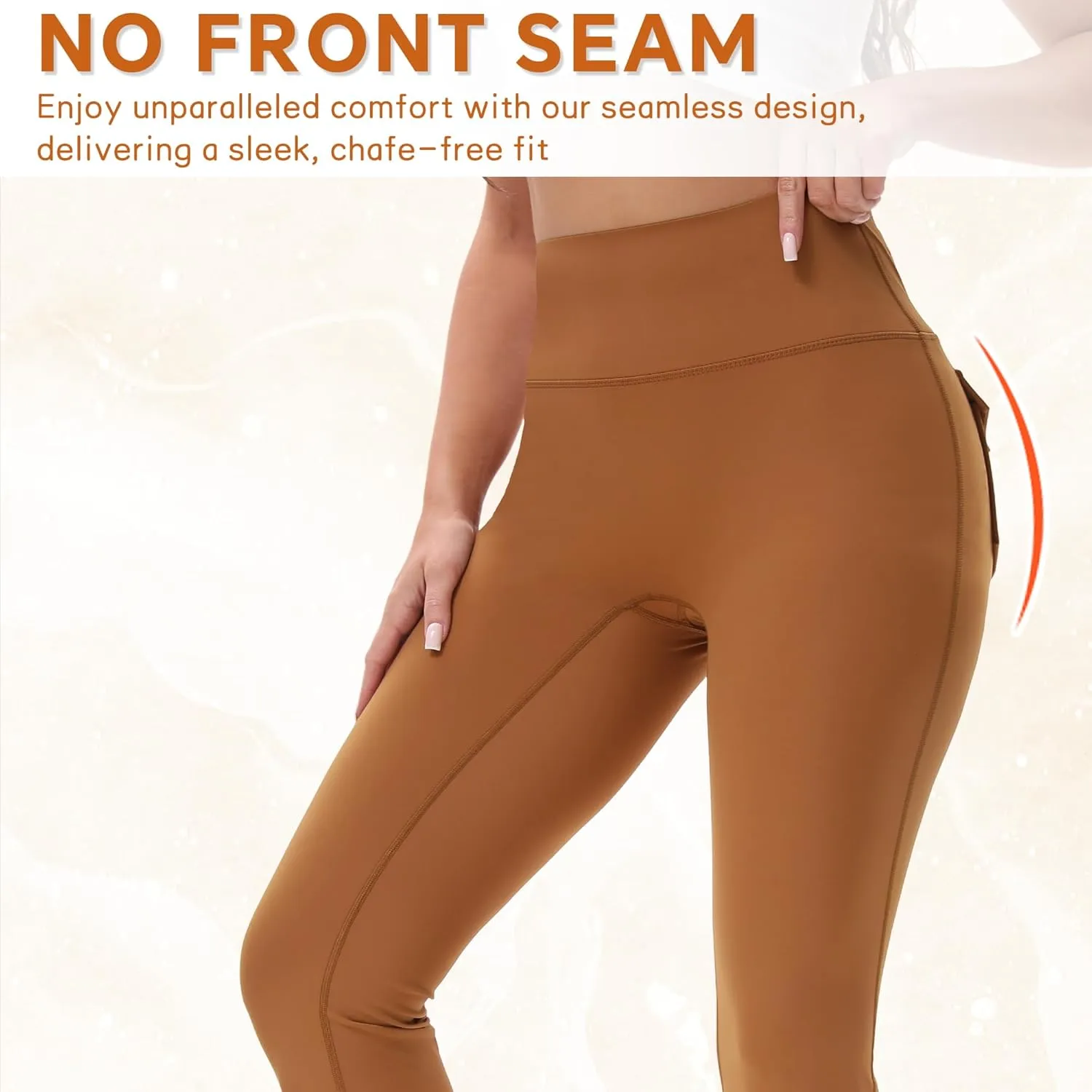 Women's Flare Leggings with Pockets High Waisted Butt Lifting No Front Seam Tummy Control Bootcut Yoga Pants for Women