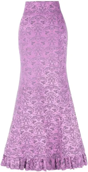Womens High Waist Skirts Floor Length Retro Mermaid Bandage Printed Skirt Vintage Fishtail Pencil Skirt Maxi Wrap Dress