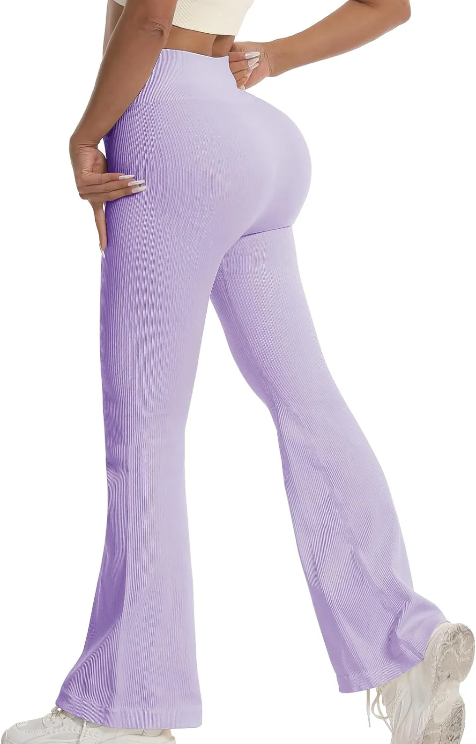 Women's High Waisted Flare Leggings, Bootcut Yoga Pants with Hip-Lifting, Tummy Control Wide Leg Workout Pants