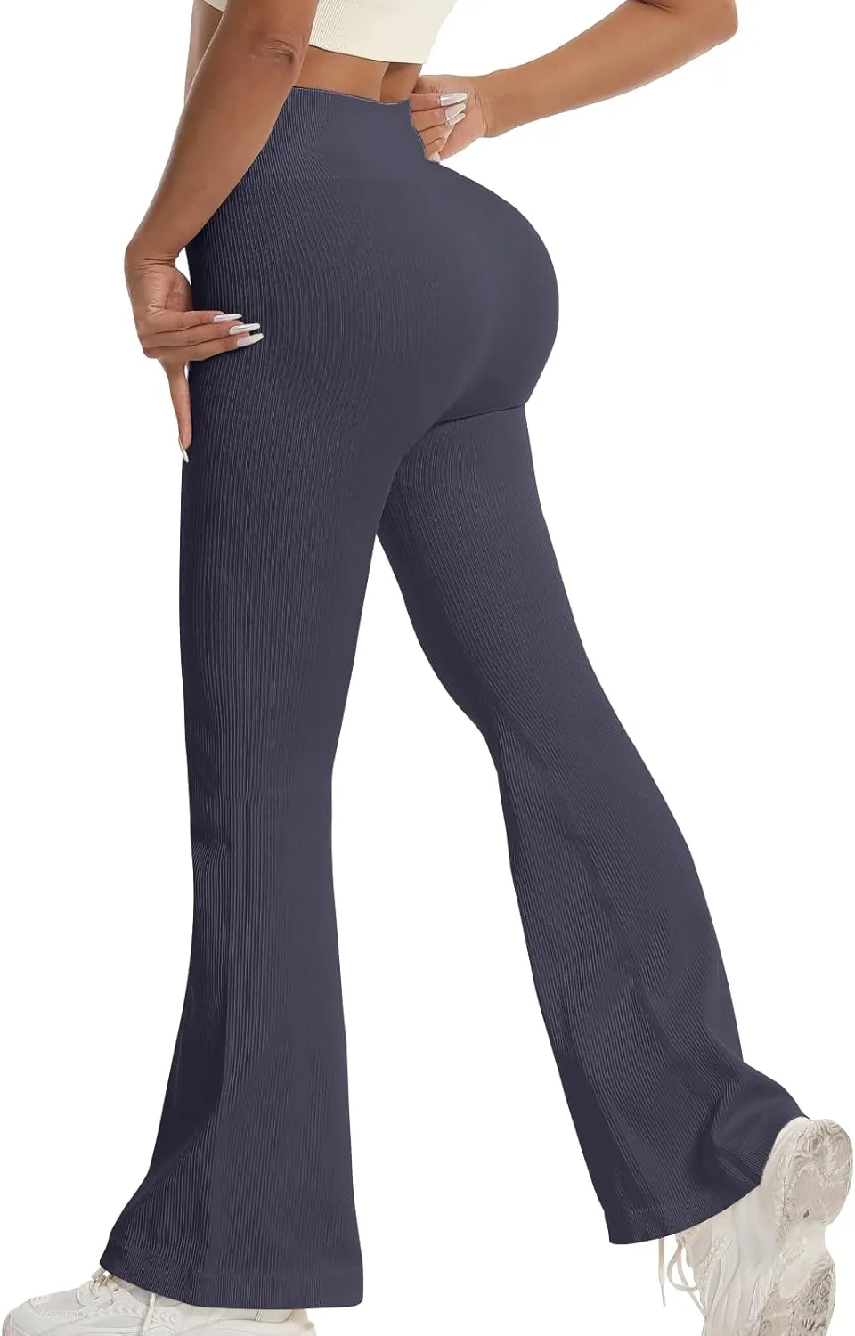 Women's High Waisted Flare Leggings, Bootcut Yoga Pants with Hip-Lifting, Tummy Control Wide Leg Workout Pants