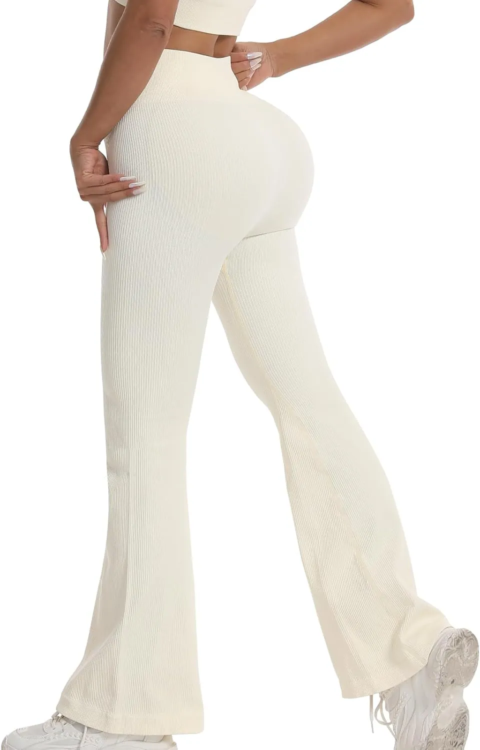 Women's High Waisted Flare Leggings, Bootcut Yoga Pants with Hip-Lifting, Tummy Control Wide Leg Workout Pants