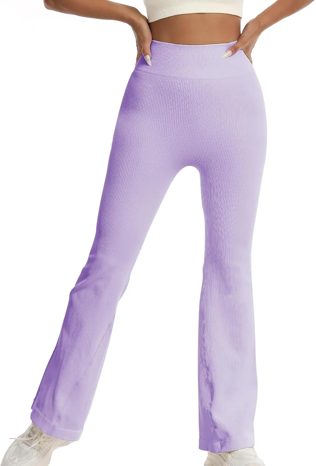 Women's High Waisted Flare Leggings, Bootcut Yoga Pants with Hip-Lifting, Tummy Control Wide Leg Workout Pants