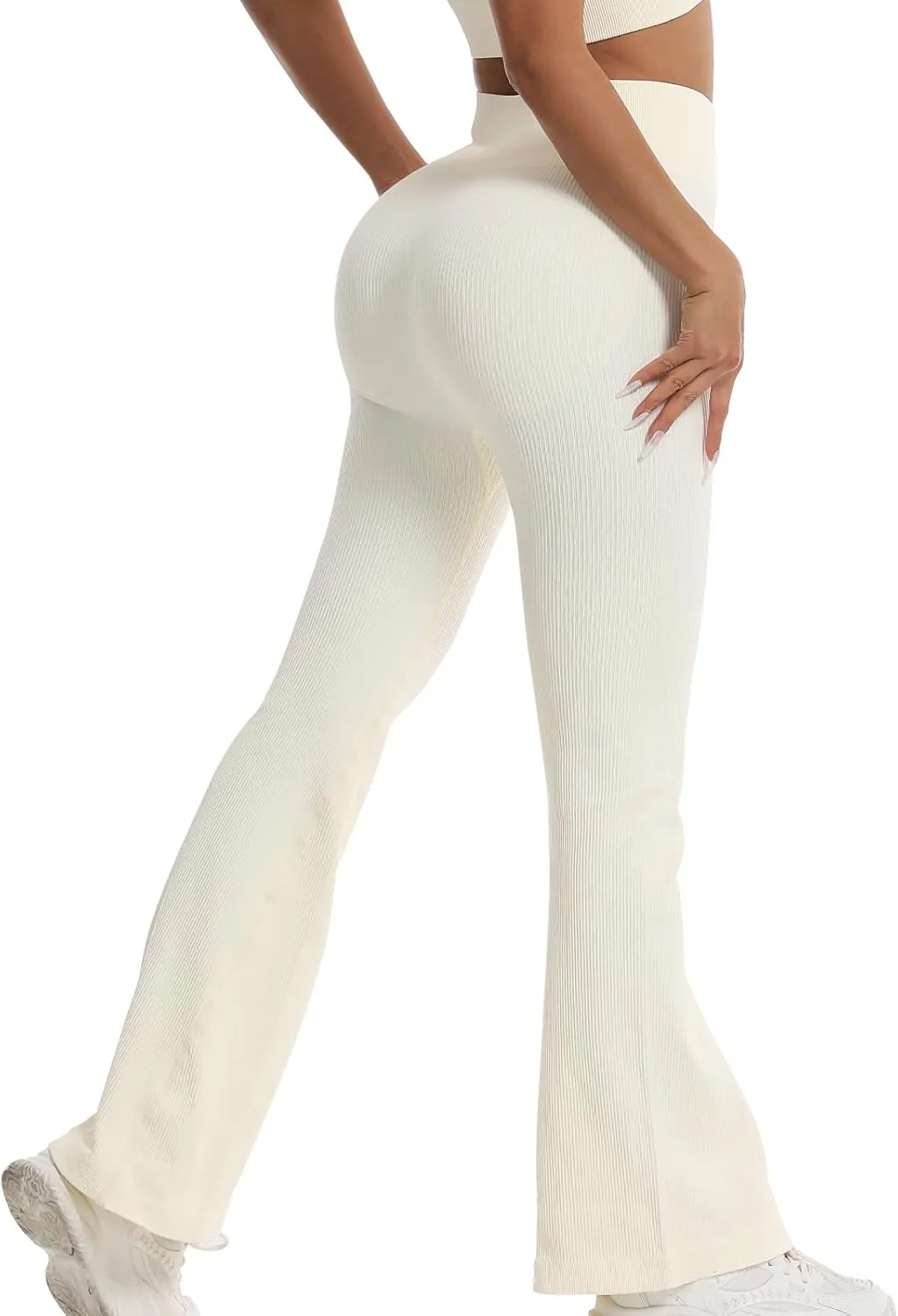 Women's High Waisted Flare Leggings, Bootcut Yoga Pants with Hip-Lifting, Tummy Control Wide Leg Workout Pants