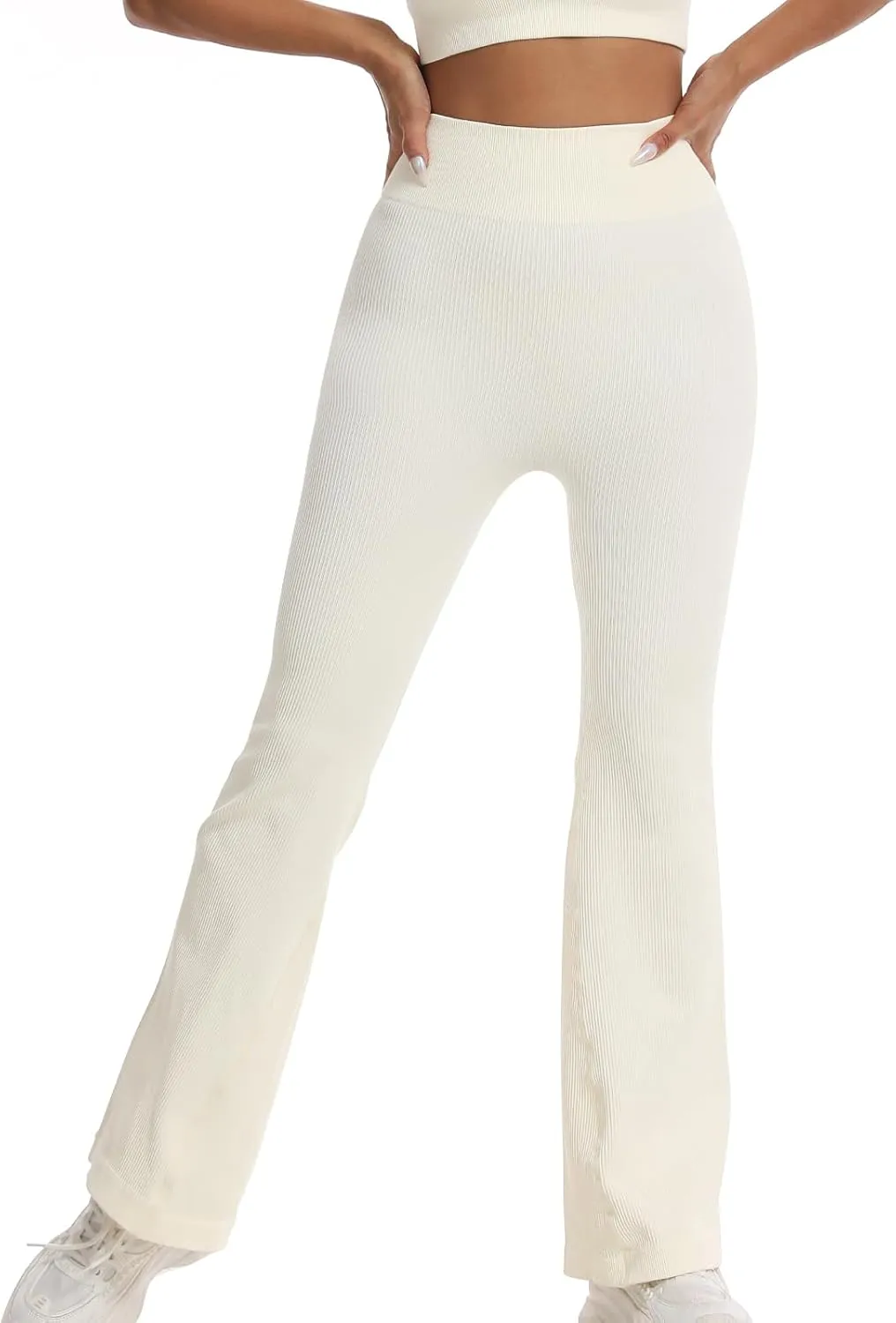 Women's High Waisted Flare Leggings, Bootcut Yoga Pants with Hip-Lifting, Tummy Control Wide Leg Workout Pants