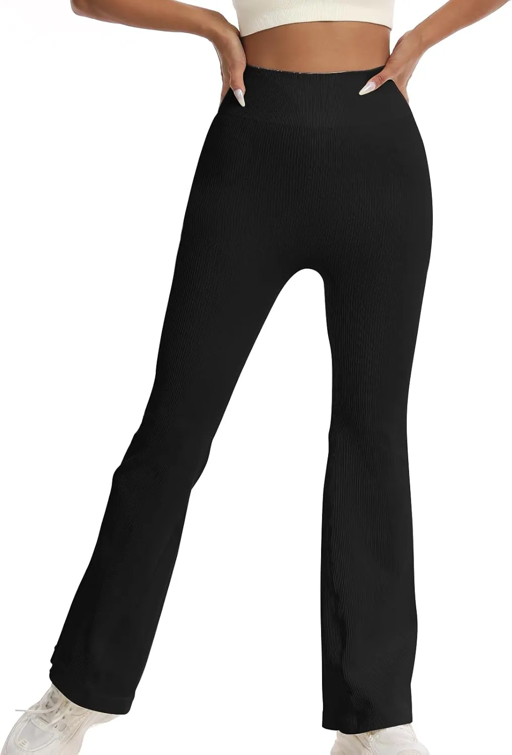 Women's High Waisted Flare Leggings, Bootcut Yoga Pants with Hip-Lifting, Tummy Control Wide Leg Workout Pants