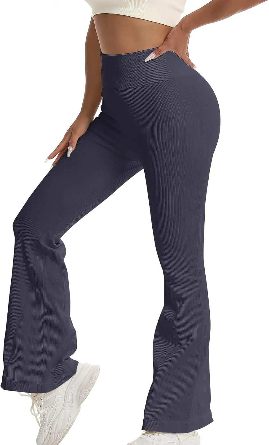 Women's High Waisted Flare Leggings, Bootcut Yoga Pants with Hip-Lifting, Tummy Control Wide Leg Workout Pants