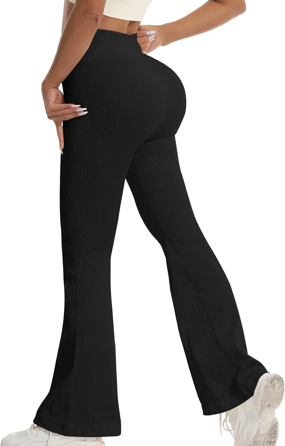 Women's High Waisted Flare Leggings, Bootcut Yoga Pants with Hip-Lifting, Tummy Control Wide Leg Workout Pants