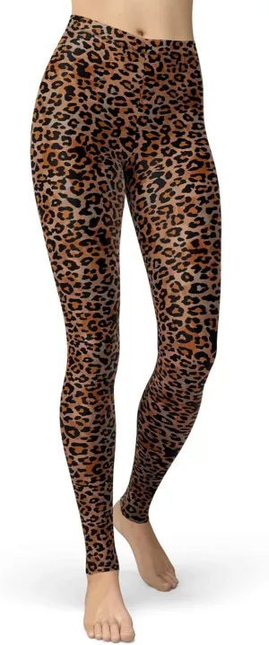Women's Leopard Printed Leggings Animal Skin Brushed Buttery Soft Tights