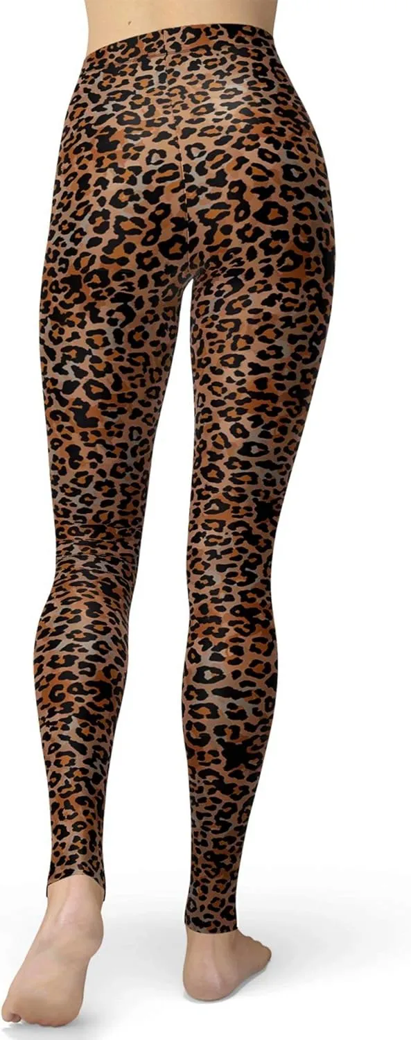 Women's Leopard Printed Leggings Animal Skin Brushed Buttery Soft Tights