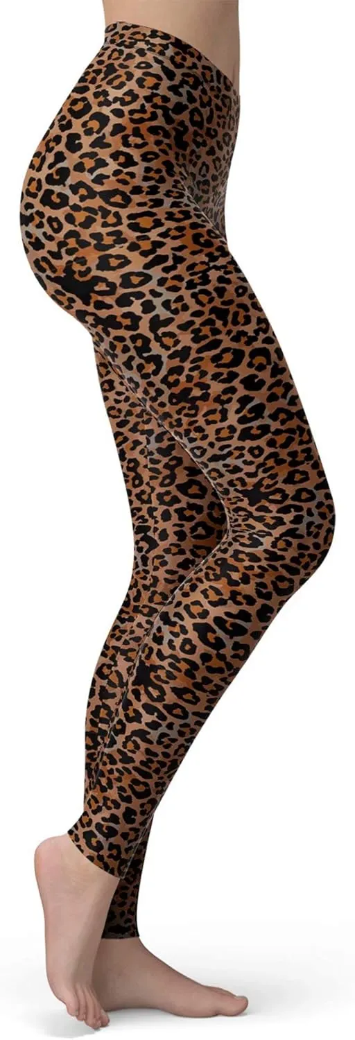 Women's Leopard Printed Leggings Animal Skin Brushed Buttery Soft Tights