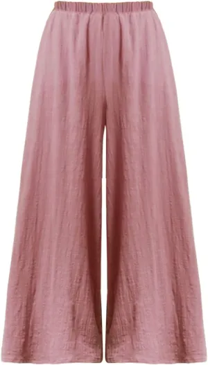 Women's Linen Summer Loose Pants Elastic Waist Long Lounge Slim-Fit Trouser Business Work