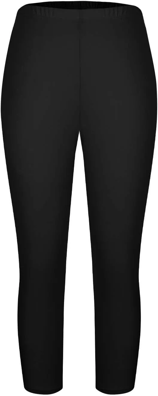 Womens Plus Size Capri Leggings Elastic High Waist Yoga Cropped Pants Tummy Control Oversized Capris Ladies Outfits