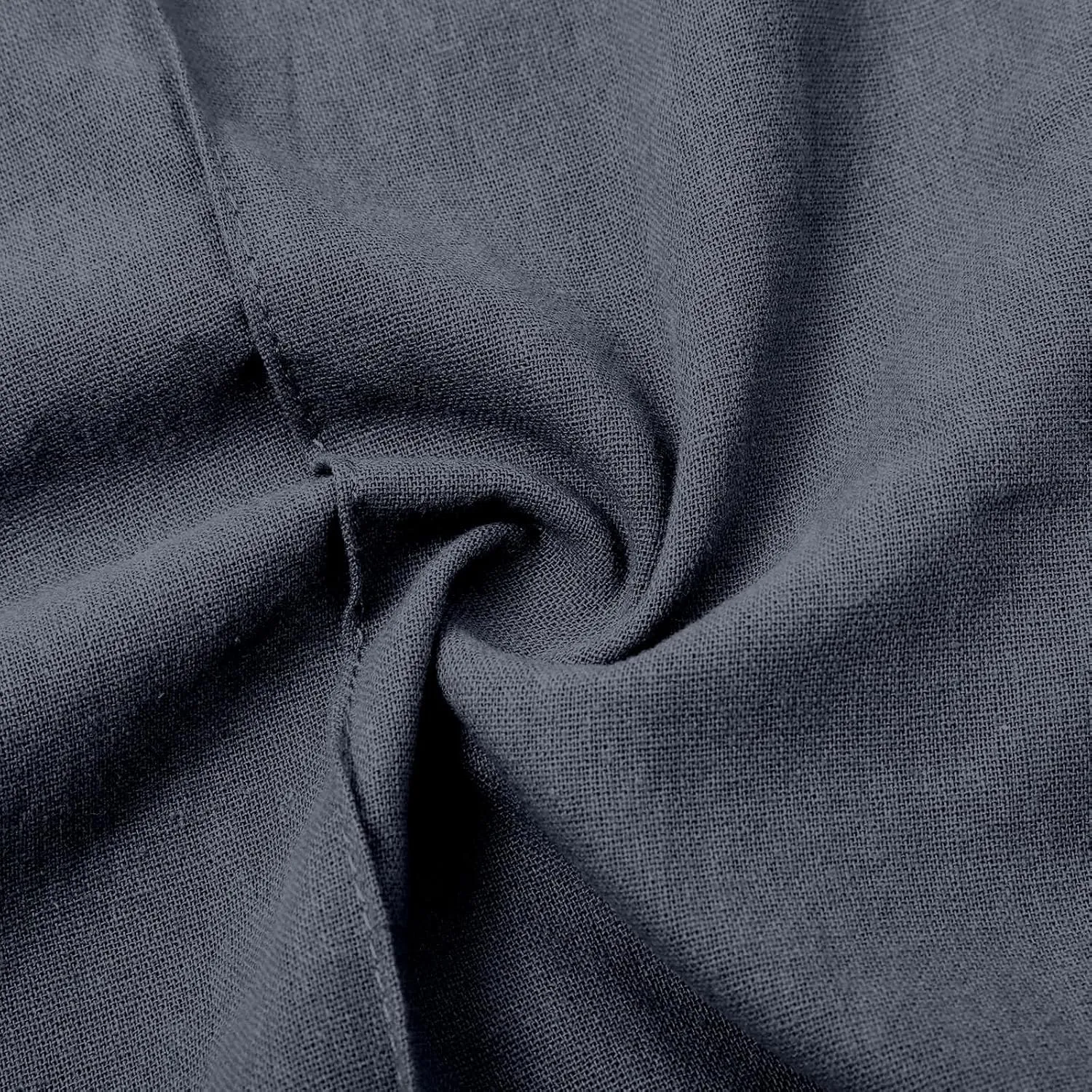 Women's Solid Cotton Linen Straight Pants Drawstring Lightweight Summer Relax Fit Trouser Wide Leg Trousers with Pockets