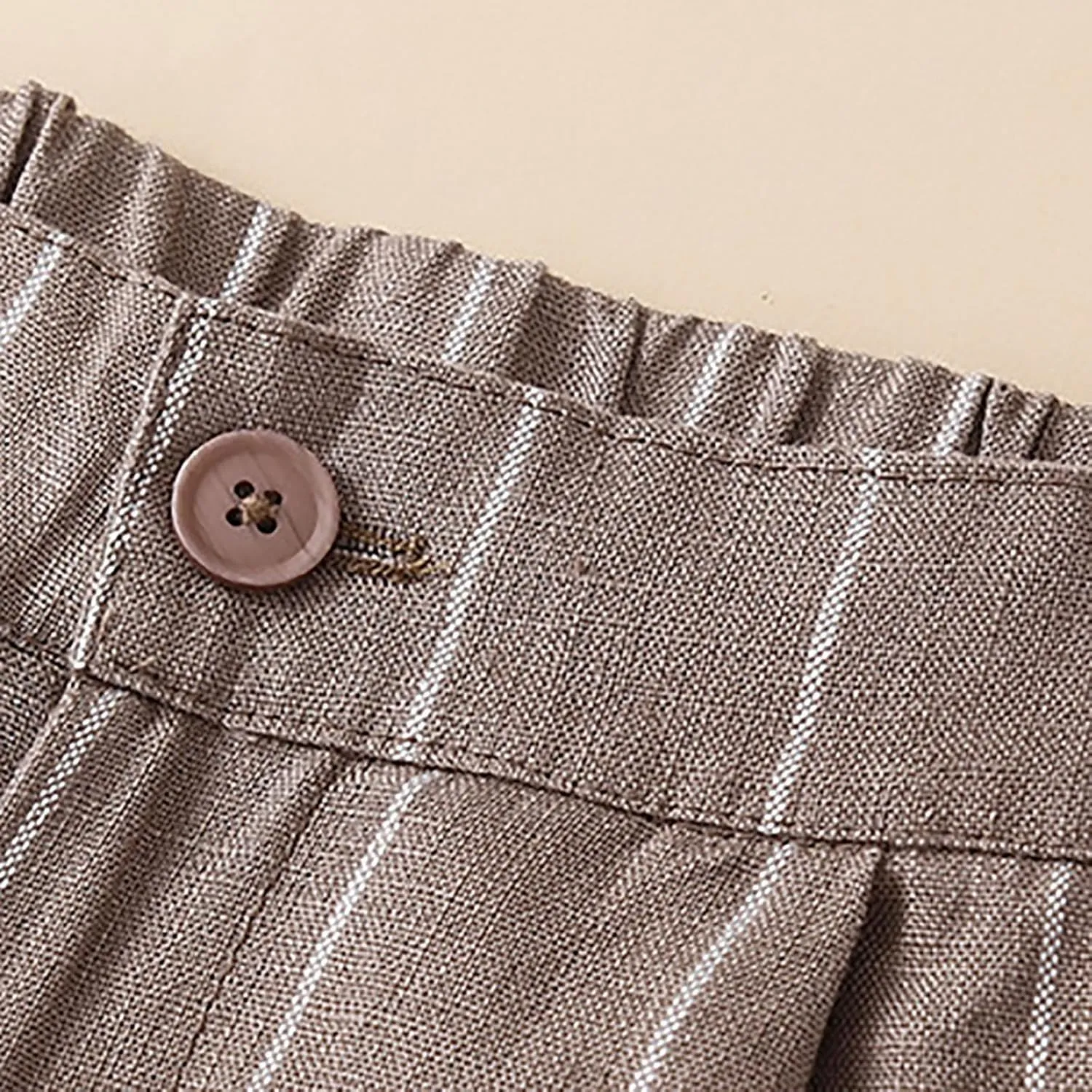 Womens Stripes Cotton Linen Pants, Summer Lightweight Boho Wide Leg High Waist Casual Lounge Trousers with Pockets New
