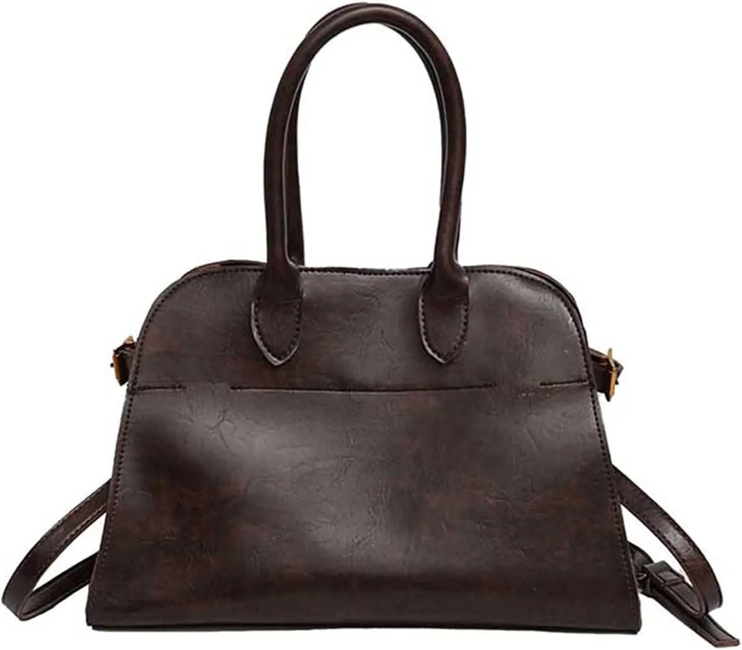 Womens Tote Bag Faux Leather Top Handle Bag Retro Shoulder Satchel with Straps for Women(Coffee)