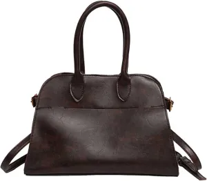 Womens Tote Bag Faux Leather Top Handle Bag Retro Shoulder Satchel with Straps for Women(Coffee)