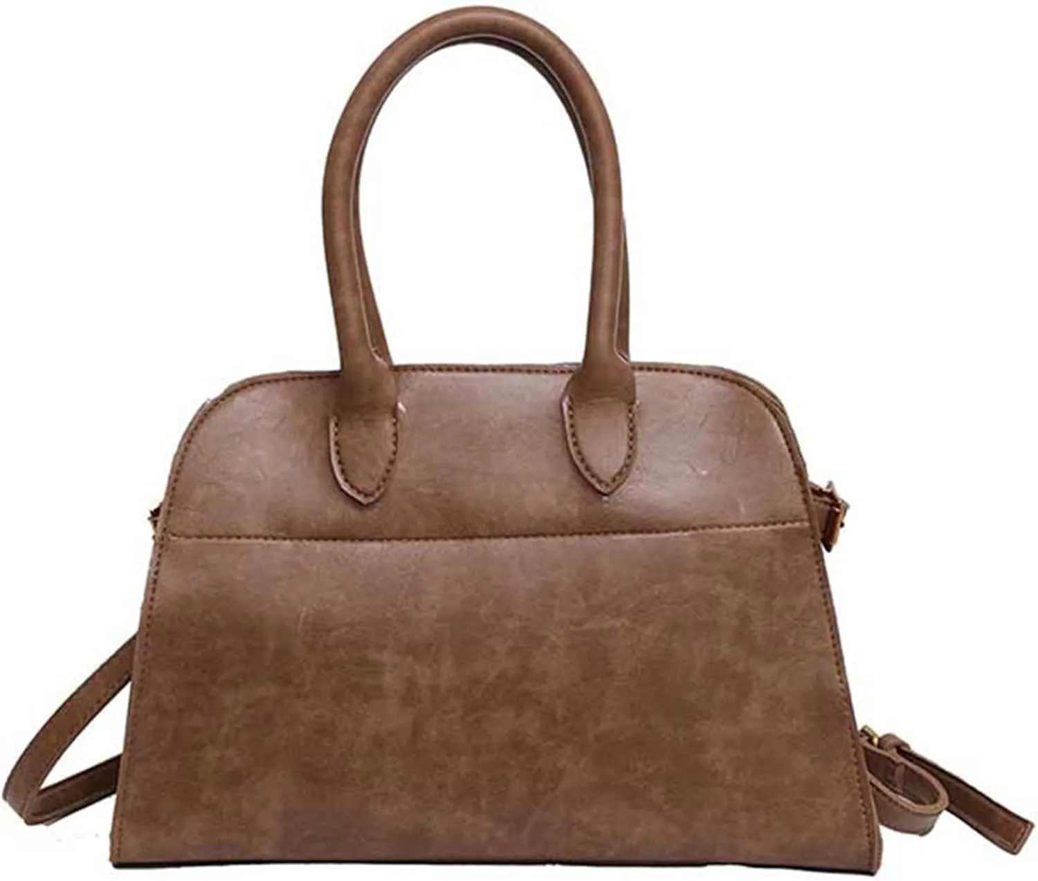 Womens Tote Bag Faux Leather Top Handle Bag Retro Shoulder Satchel with Straps for Women(Khaki)