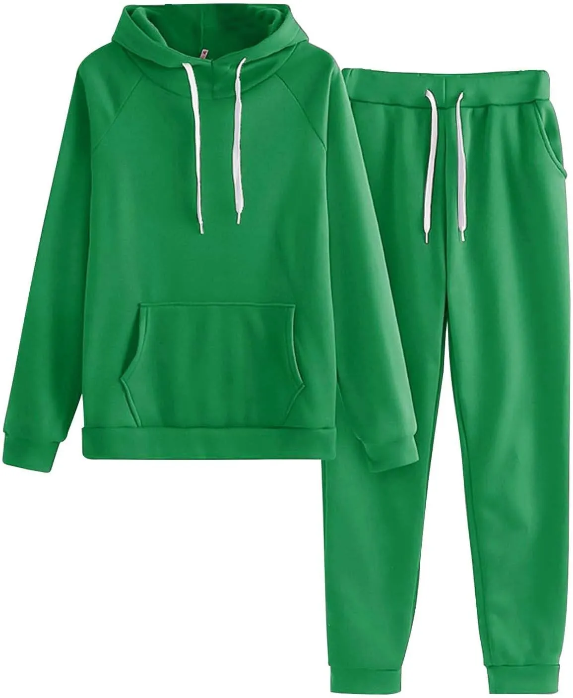 Women's Two Piece Tracksuit Fall Long Sleeve Crewneck Loose Plus Sweatshirt Wide Leg Sweatpant