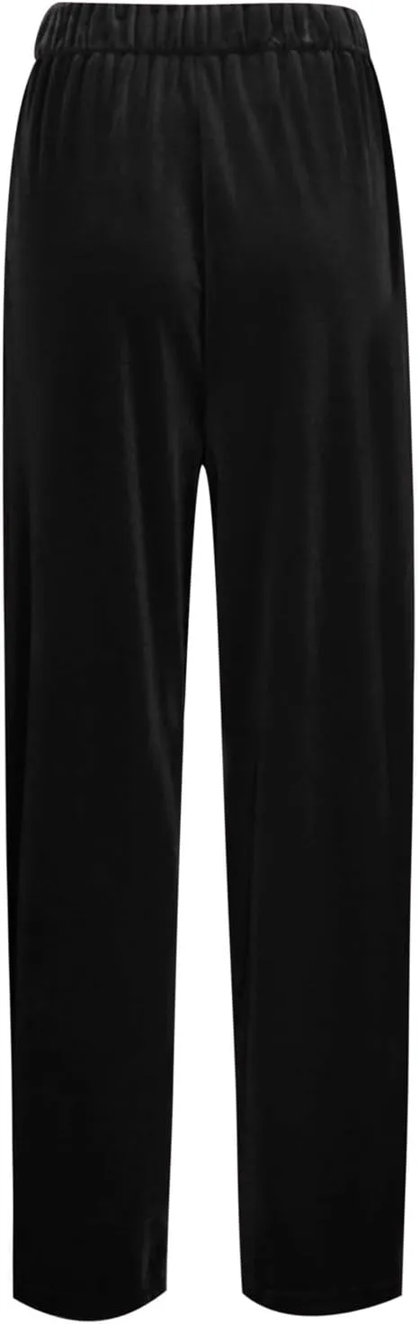 Womens Wide Leg Pants High Waist Corduroy Trousers Fall Winter Suede Button Temperament Elegant Commuting Casual Pant