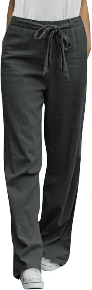 Women's Wide Leg Sweatpants Winter Wide Vacation Trousers with Pockets Straight Leg Wide Leg