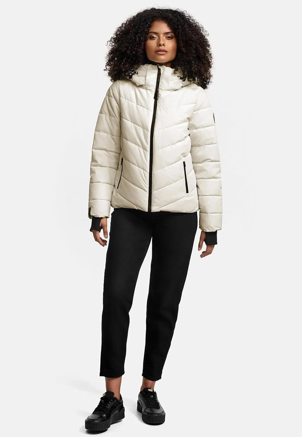 Women's Winter Jacket with Hood | Weather-Resistant Puffer Jacket | Quilted Coat | Samuiaa XVI XS-3XL