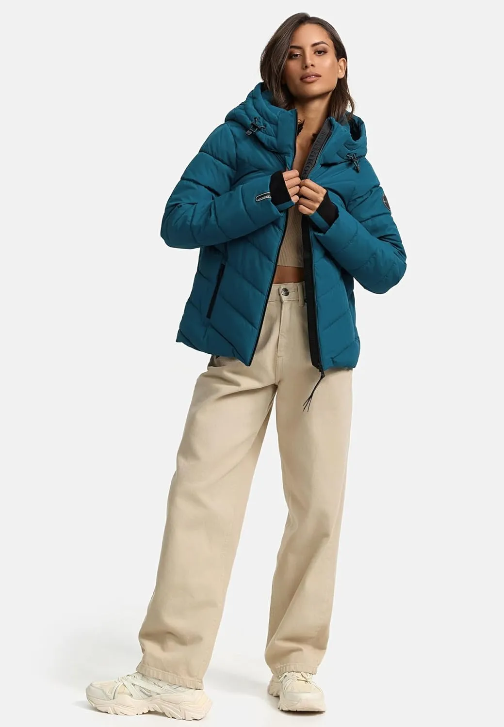 Women's Winter Jacket with Hood | Weather-Resistant Puffer Jacket | Quilted Coat | Samuiaa XVI XS-3XL