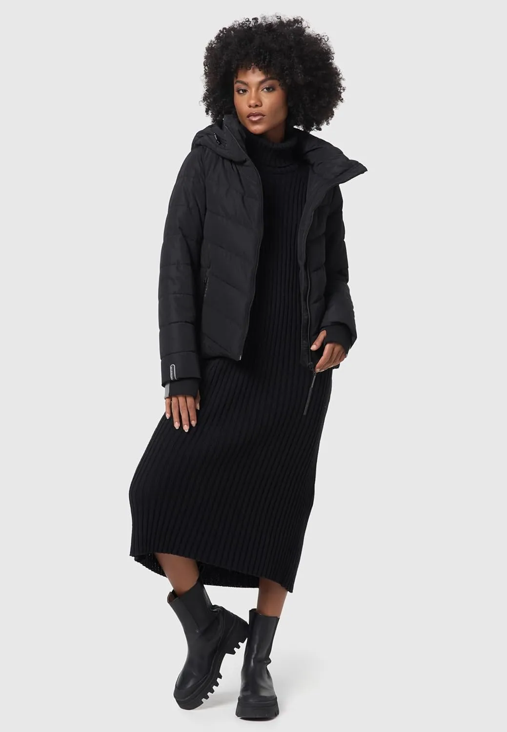 Women's Winter Jacket with Hood | Weather-Resistant Puffer Jacket | Quilted Coat | Samuiaa XVI XS-3XL