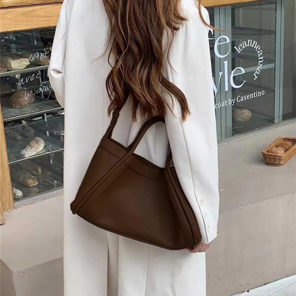 Work Tote Bag for Women's Large Vegan Leather Commuting Bag with Small Purse for Handmade Work Leather Shoulder Bags