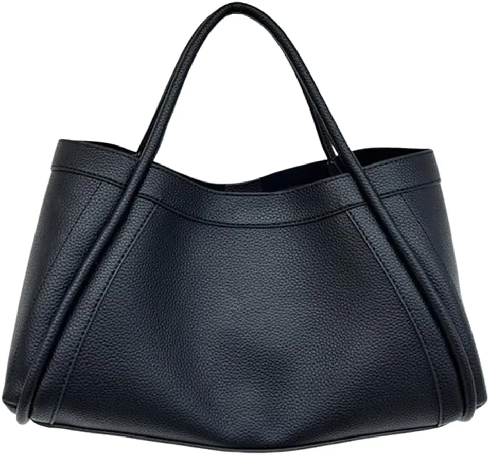 Work Tote Bag for Women's Large Vegan Leather Commuting Bag with Small Purse for Handmade Work Leather Shoulder Bags