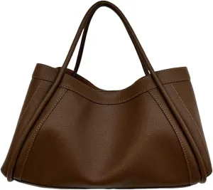 Work Tote Bag for Women's Large Vegan Leather Commuting Bag with Small Purse for Handmade Work Leather Shoulder Bags