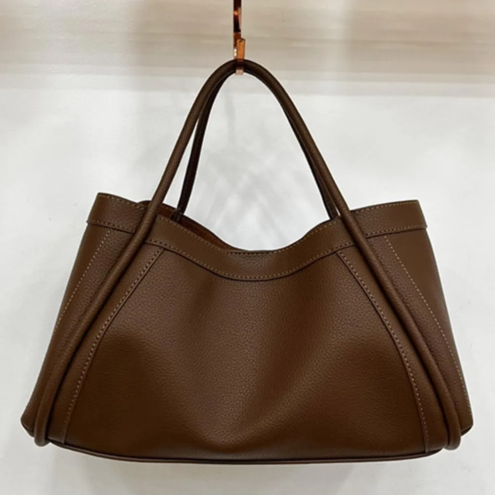 Work Tote Bag for Women's Large Vegan Leather Commuting Bag with Small Purse for Handmade Work Leather Shoulder Bags