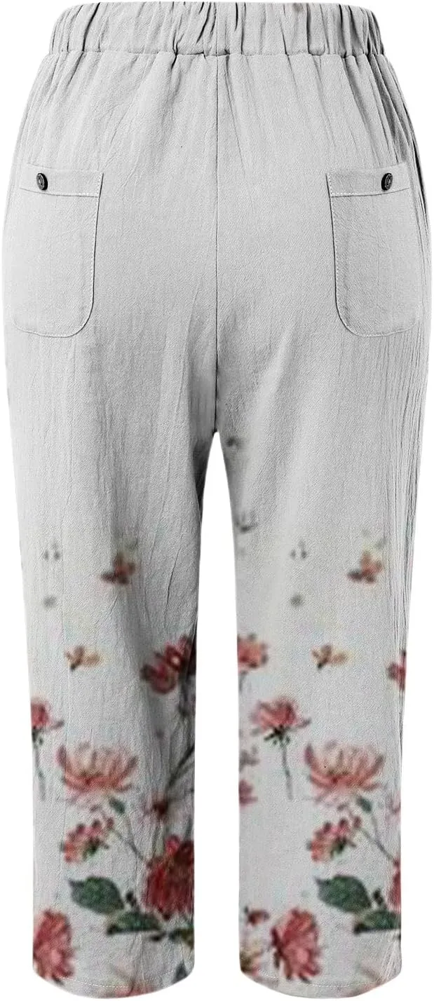 Workout Leggings for Women Casual Drawstring Pants Cotton Linen Pants Casual 2025 Women's Bottoms Womens Workout