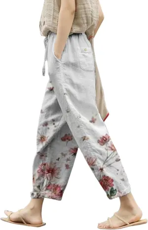 Workout Leggings for Women Casual Drawstring Pants Cotton Linen Pants Casual 2025 Women's Bottoms Womens Workout