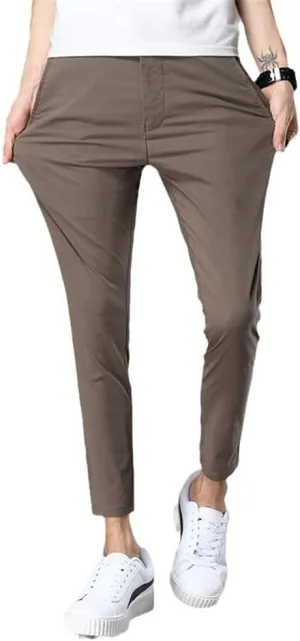 Xingfenly Spring Summer Casual Pants Men Cotton Slim Fit Chinos Ankle-Length Trousers Male Clothing
