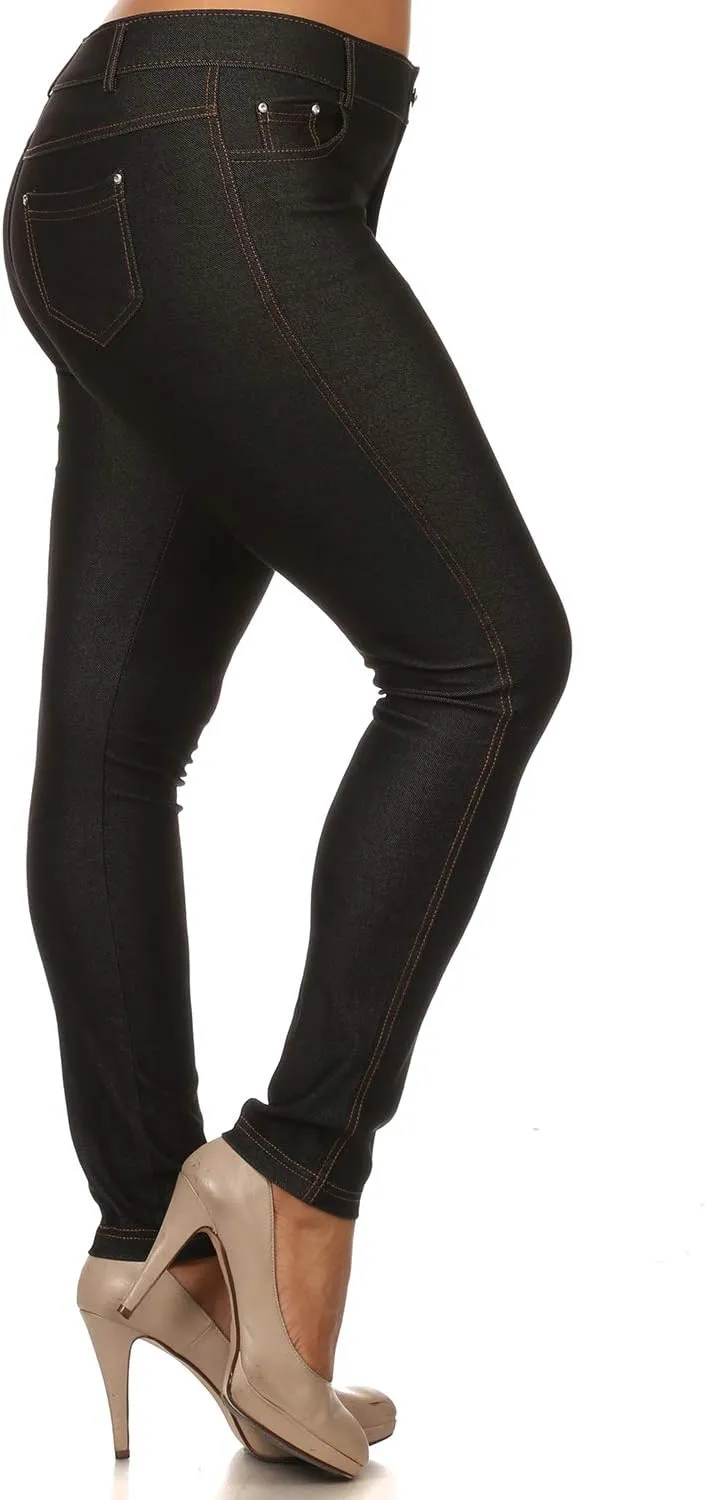 YELETE Women's Basic Five Pocket Stretch Jegging Tights Pants
