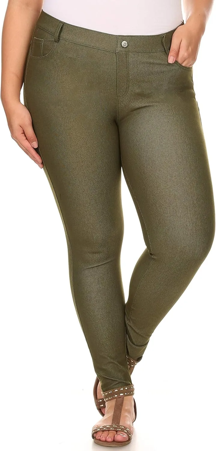 YELETE Women's Basic Five Pocket Stretch Jegging Tights Pants