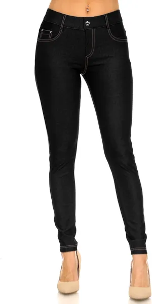 YELETE Women's Basic Five Pocket Stretch Jegging Tights Pants