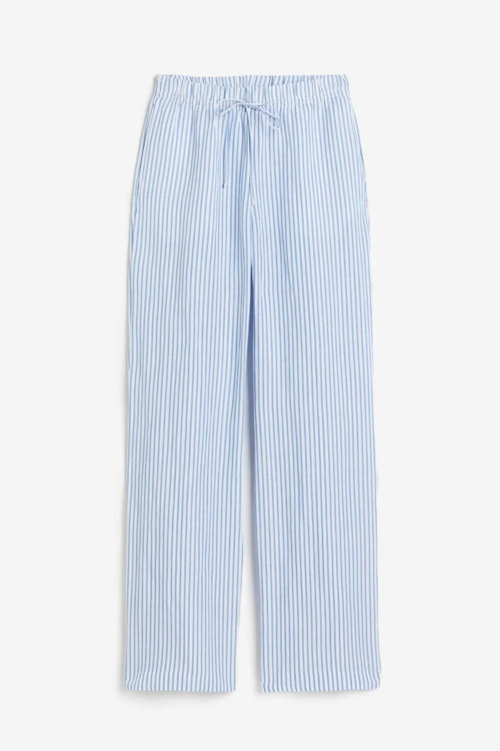 yoeasy Women's Striped Elastic Waist Drawstring Wide Leg Pants Pinstripe High Waisted Pockets Trousers