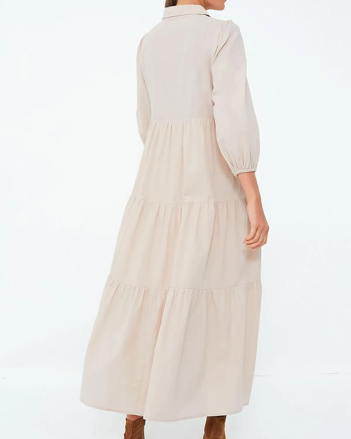 Yoolin Women Flowy Maxi Dresses Casual V Neck Smocked Tiered Babydoll Sundress Beach Long Skirt with Pockets