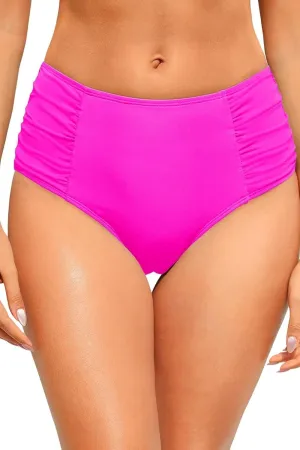 Zmart Women High Waist Bikini Bottoms - Full Coverage Ruched Bathing Suit Swim Bottom Swimsuits Swimwear