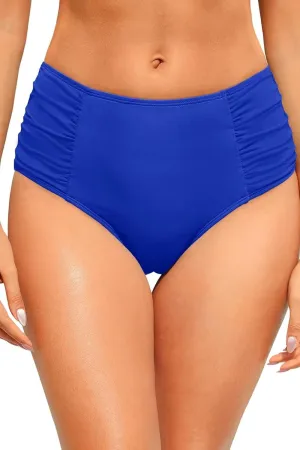 Zmart Women High Waist Bikini Bottoms - Full Coverage Ruched Bathing Suit Swim Bottom Swimsuits Swimwear