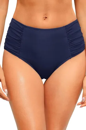 Zmart Women High Waist Bikini Bottoms - Full Coverage Ruched Bathing Suit Swim Bottom Swimsuits Swimwear